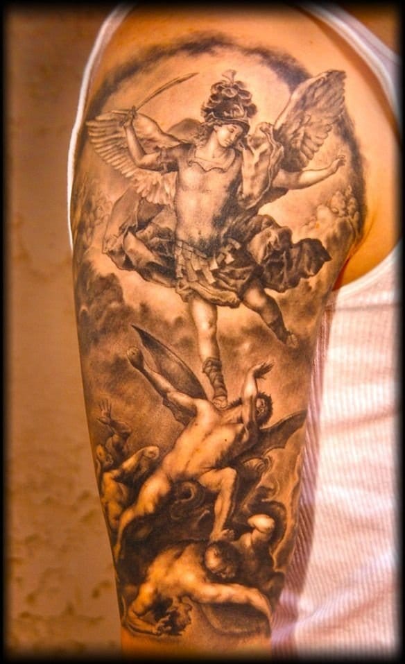 8 Powerful & Protective Archangel Michael Tattoos | Tattoodo