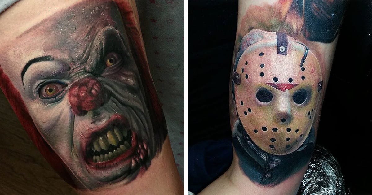 The Terrifying Horror Portraits of Alex Wright  Tattoodo