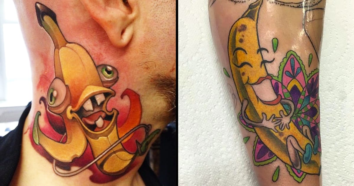 Anthropomorphic Banana Tattoos Are Super APeeling Tattoodo