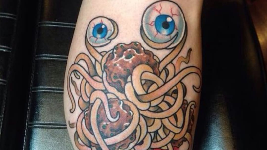 Sinners in the Noodles of Flying Spaghetti Monster Tattoos | Tattoodo