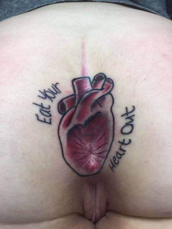 Maybe his girlfriend has a tat on her asshole? 