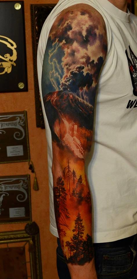 14 Explosive Volcano Tattoos | Tattoodo