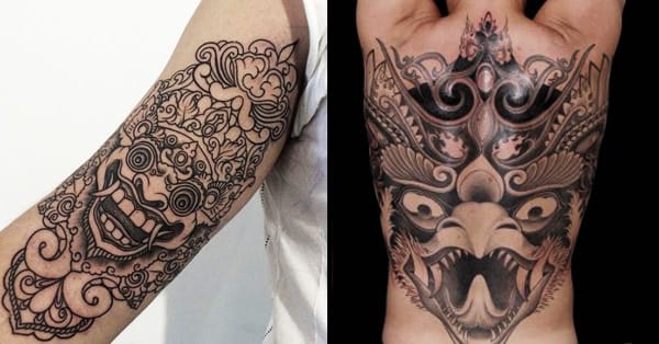 16 Fabulous Balinese Mask Tattoos | Tattoodo