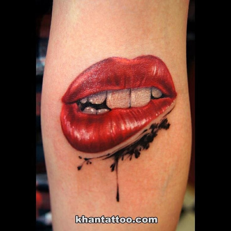 20 Luscious Lips Tattoos | Tattoodo