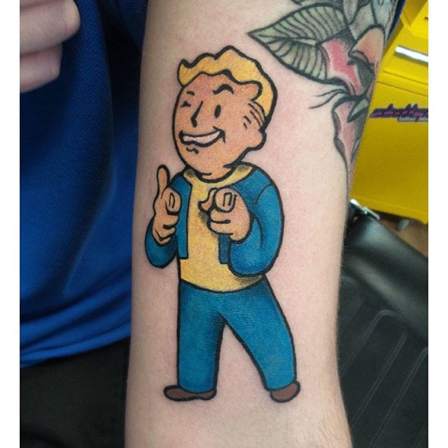 15 Cool Vault Boy Tattoos For All Fallout Fans! | Tattoodo