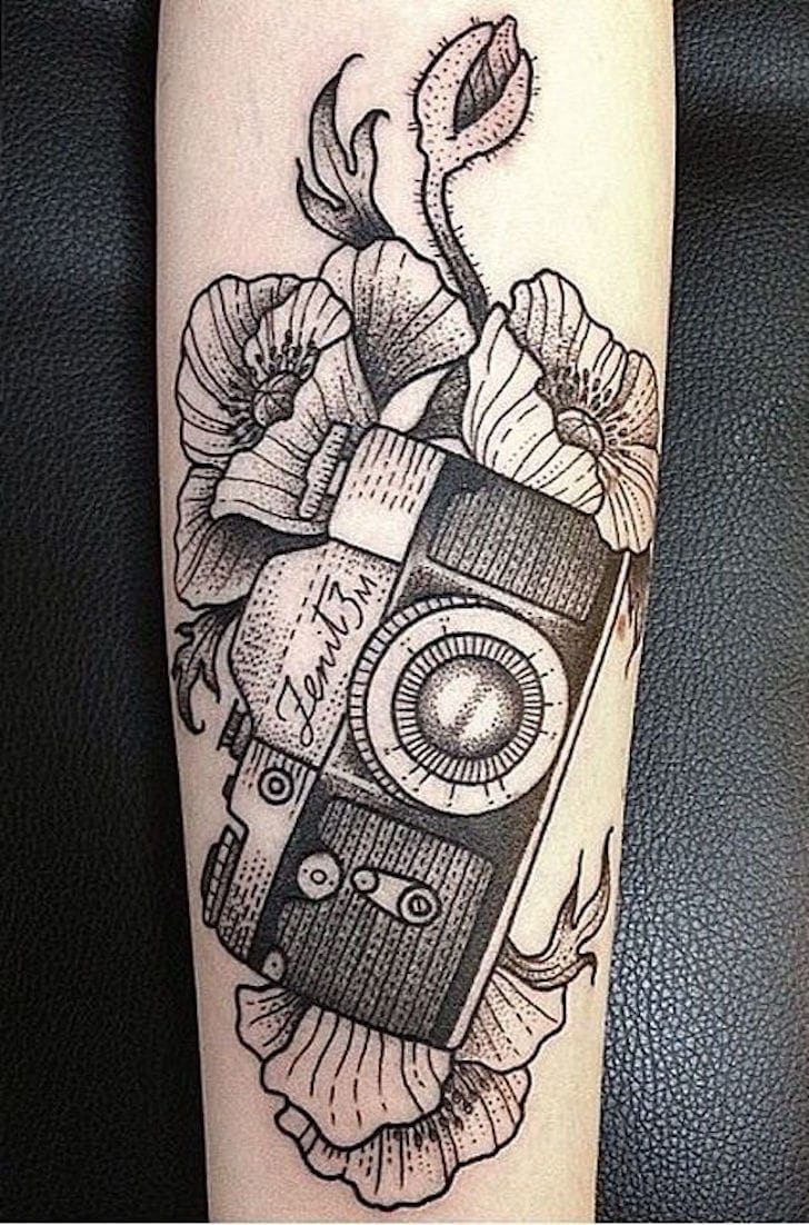 9 Solid Traditional Camera Tattoos | Tattoodo