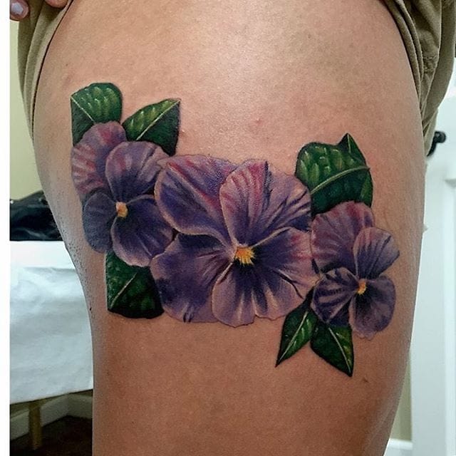Vivacious Violet Flower Tattoos | Tattoodo
