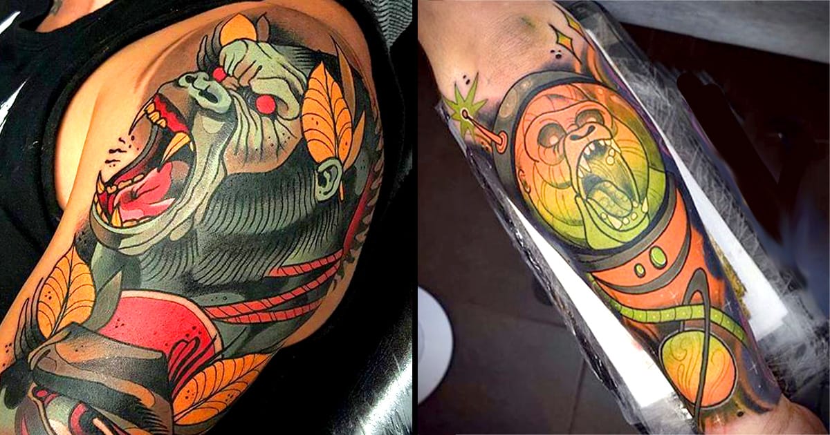 1200 x 630 - jpeg. awesome neo traditional gorilla tattoos tattoodo. 